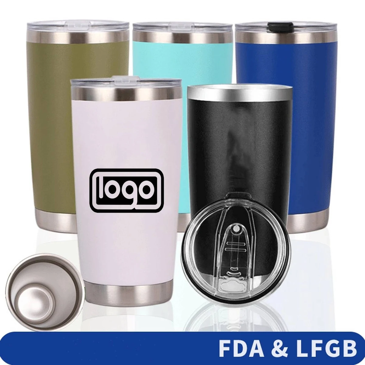 20oz Stainless Steel Travel Mug with Lid 1