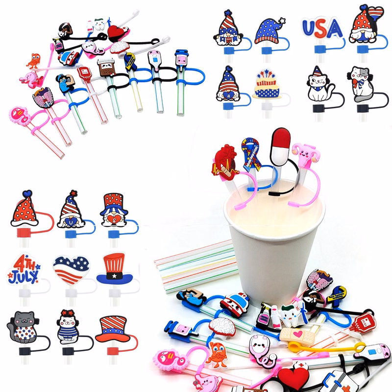 Custom Silicone Straw Topper Cover