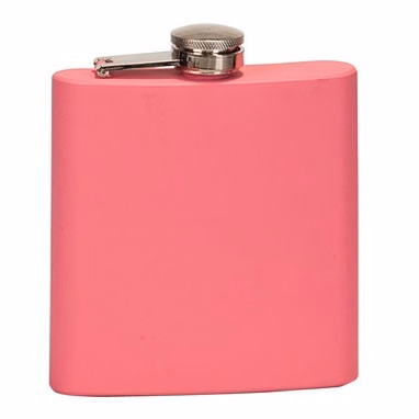 6oz Stainless Steel Flask - Matte Pink