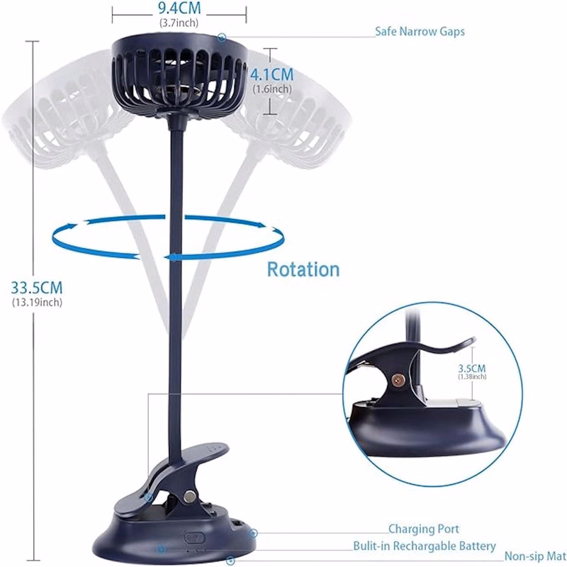 Portable USB Air Conditioner Hand Held Mini Fan W/ Clip