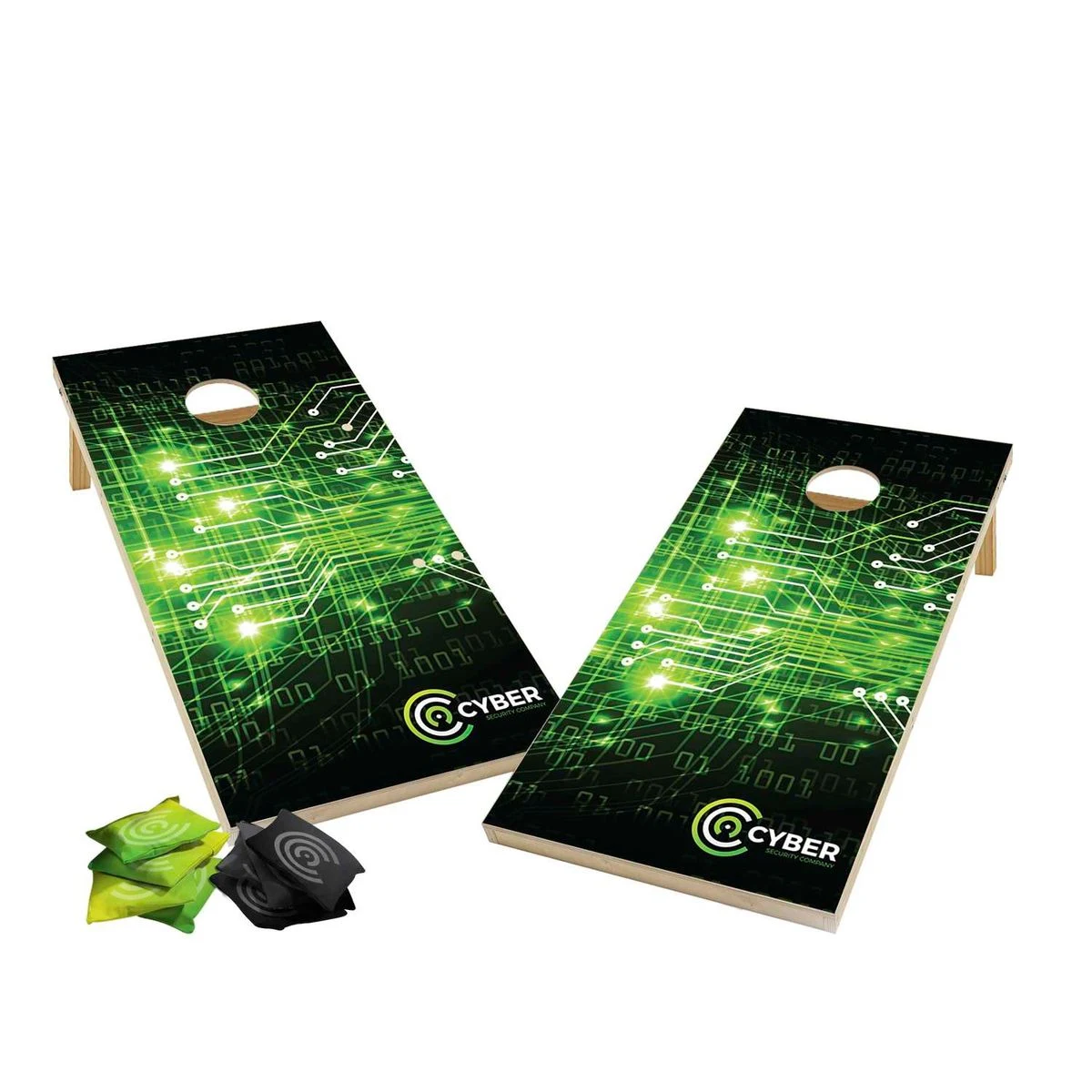 Wood Cornhole Plus, Dye Sublimated Bean Bags 1