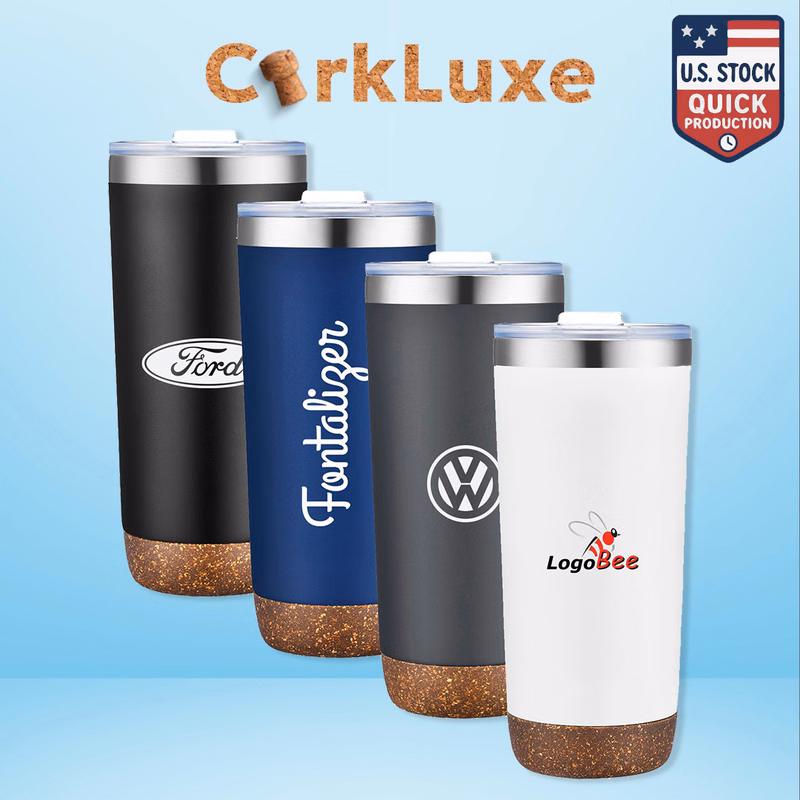 Corkluxe 22oz Vacuum-Sealed Tumbler with Cork Base