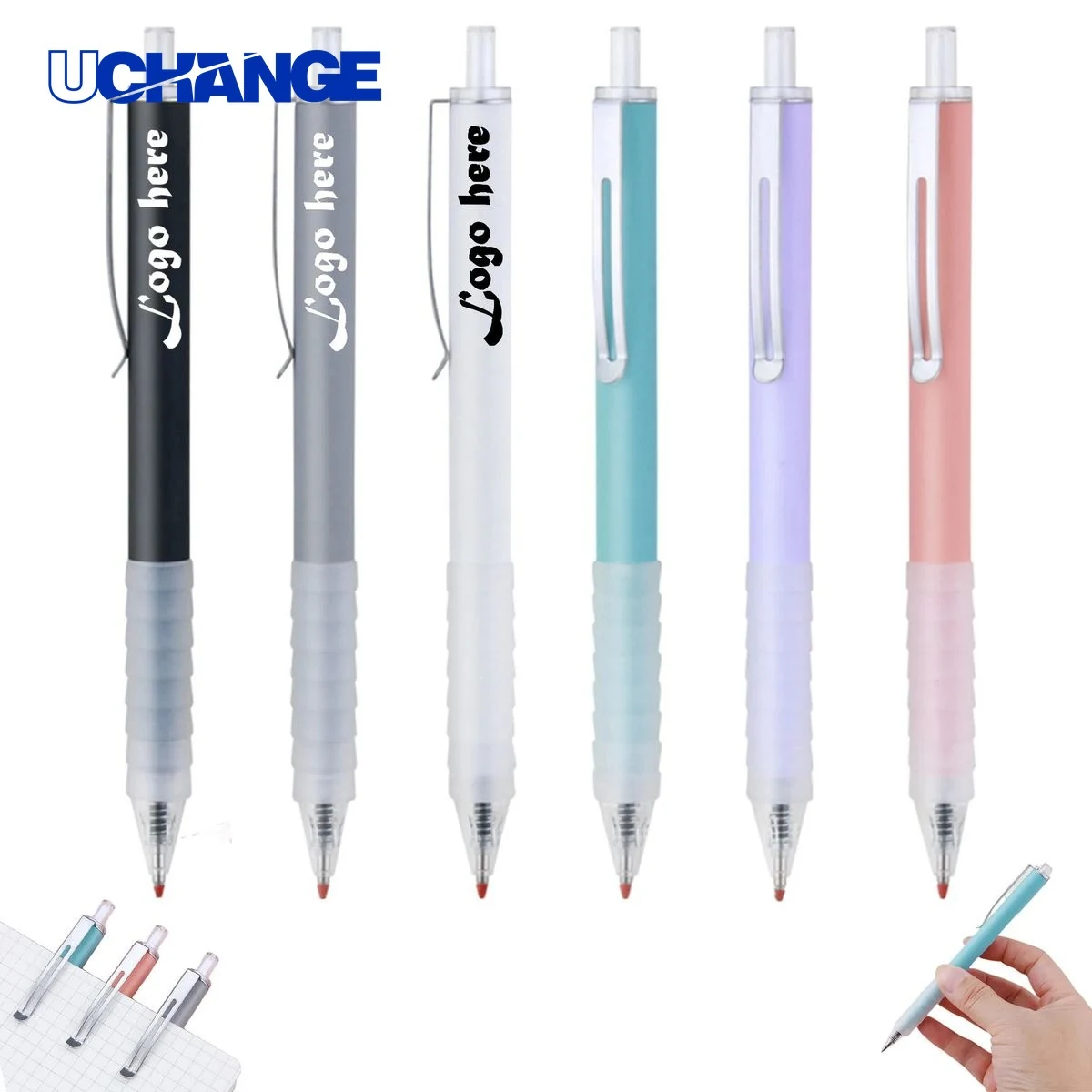 Ballpoint Pen With Grip for Writing, custom pen with logo imprint 1