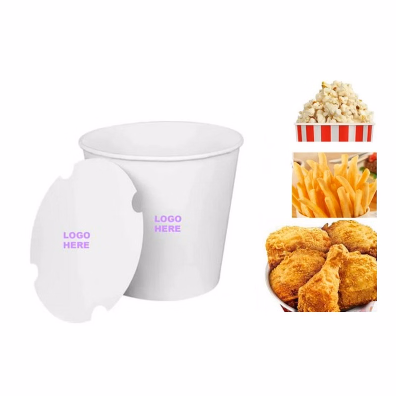 Custom 170OZ Disposable Paper Food Buckets with Lids