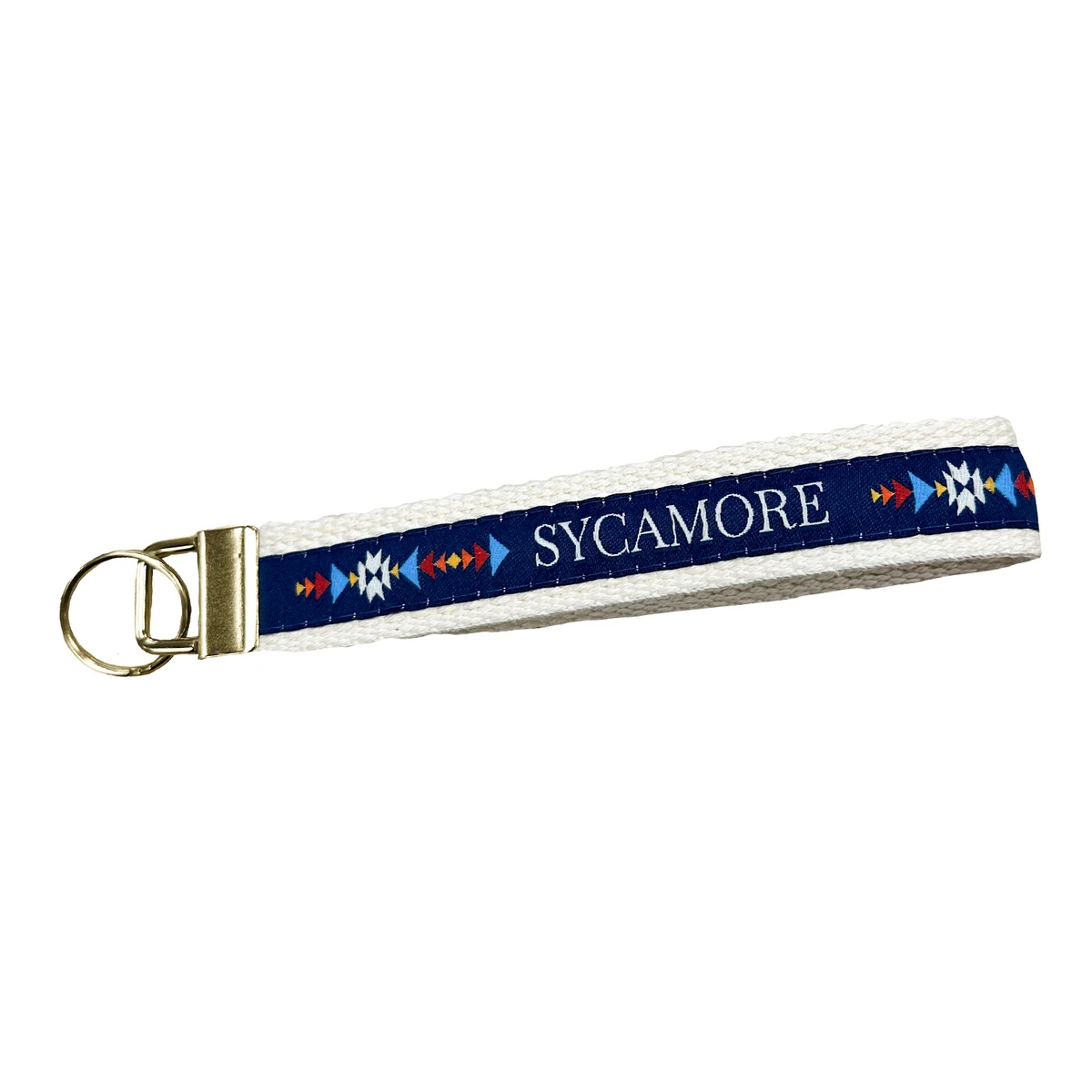 6" Woven Cotton Key Strap w/ Gold Colored Hardware - "Elite" Weave 1