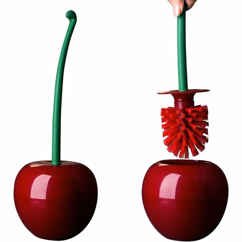 Cherry Toilet Brush Set with Long Handle