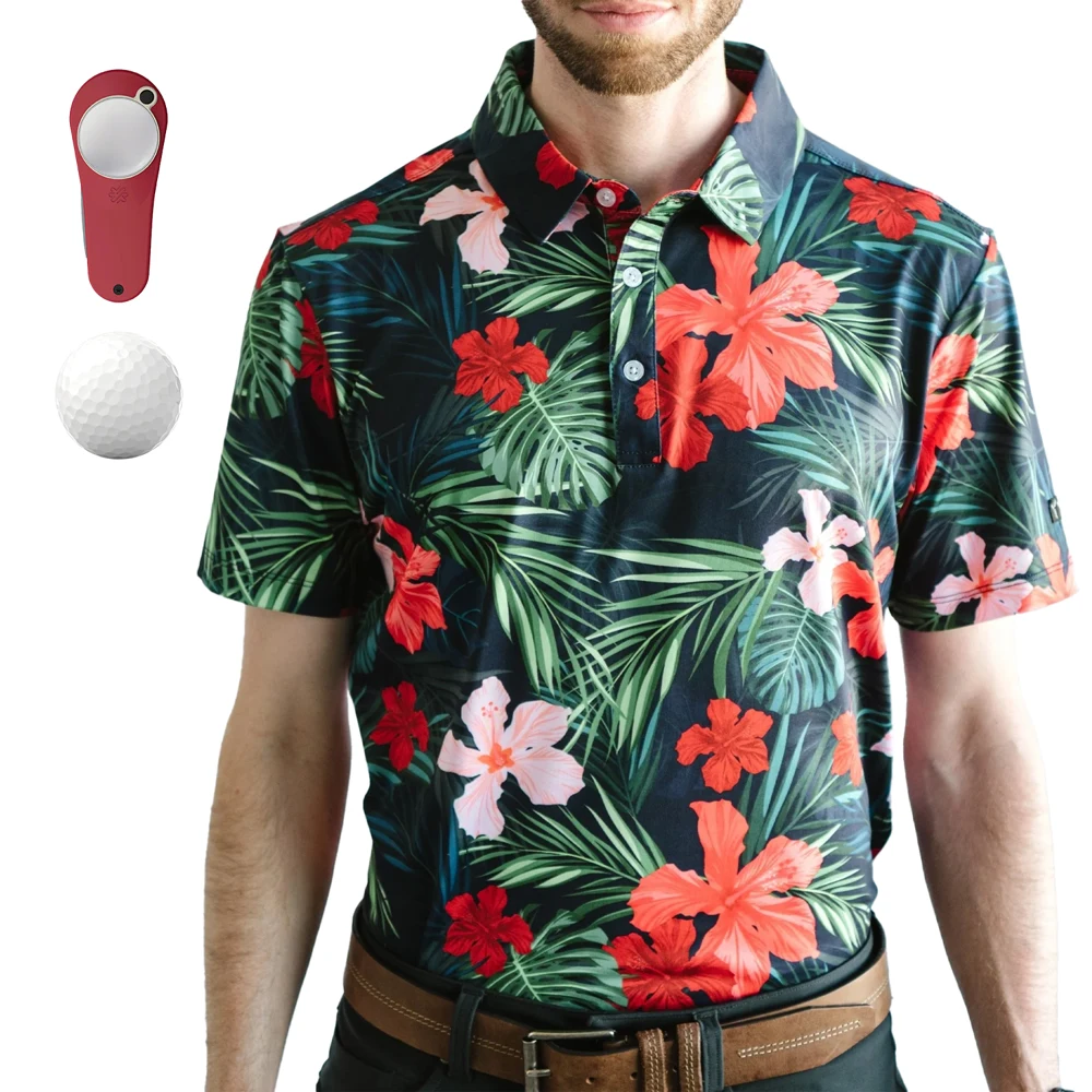 YATTA Golf® Blossom Men's Polo Shirt, Towel, Srixon® Golf Balls & Pitchfix® Icon Divot Tool Gift Set 1