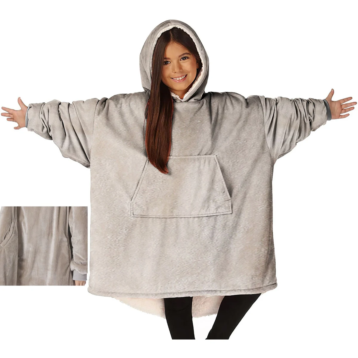 Warm Wearable Blanket Hoodie, custom hoodie or sweatshirt with logo imprint 1