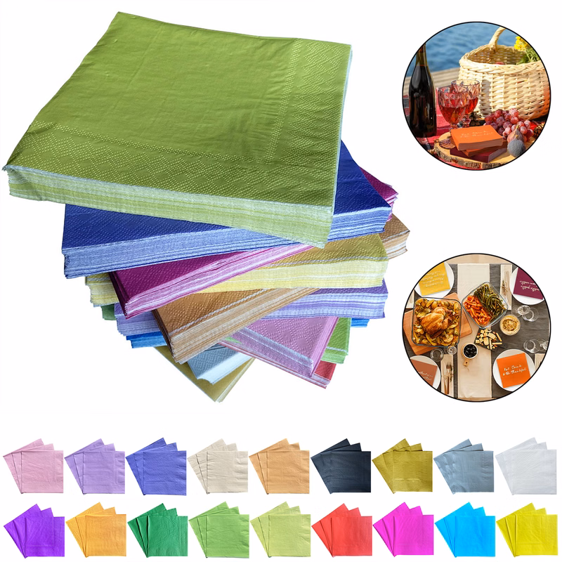 Golden Autumn Paper Beverage Napkins