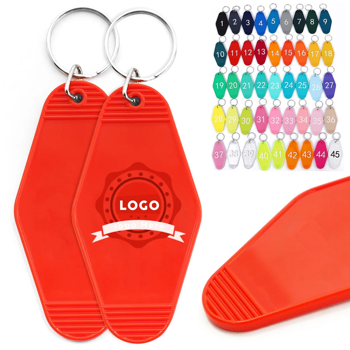 MOQ100 Vintage Plastic Hotel Keychain Motel Key Tag 1