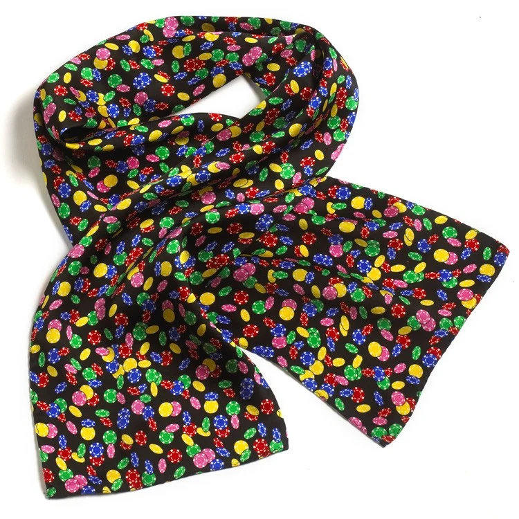 Jackpot Casino Chip Ladies Silk Scarf - 8"x45" 1