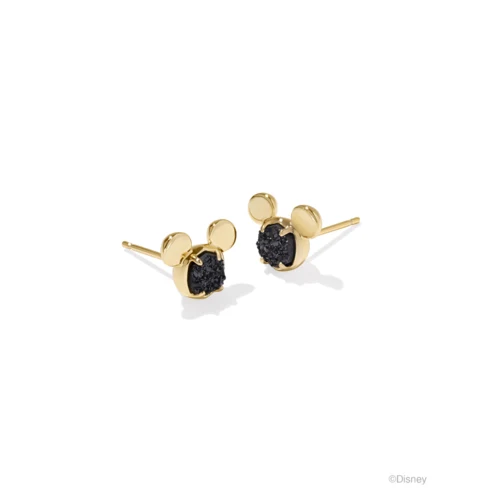 Kendra Scott Disney Gold Mickey Mouse Stud Earrings in Black Drusy 1