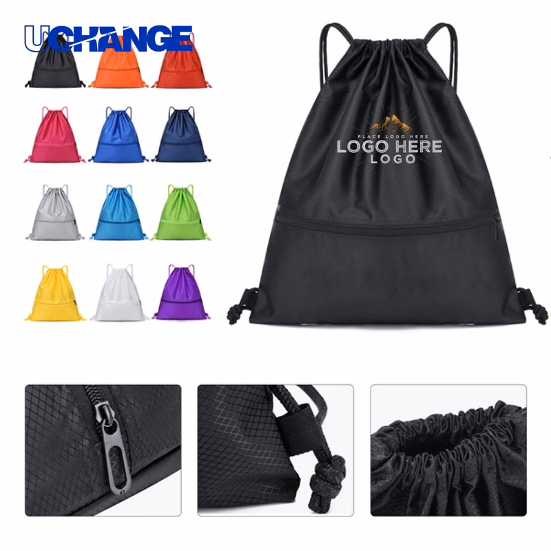 Reusable Polyester Drawstring Gym Bag