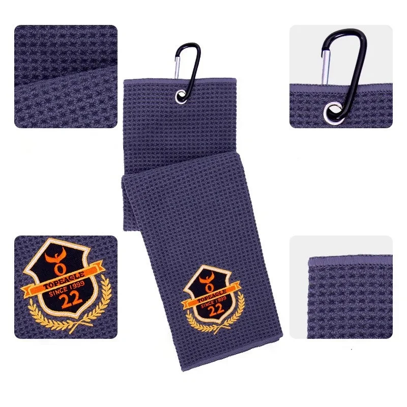 Custom Tri-fold Golf Towel With Carabiner 1