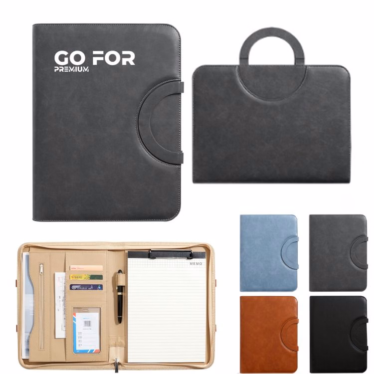 Zippered Padfolio with Hidden Handle
