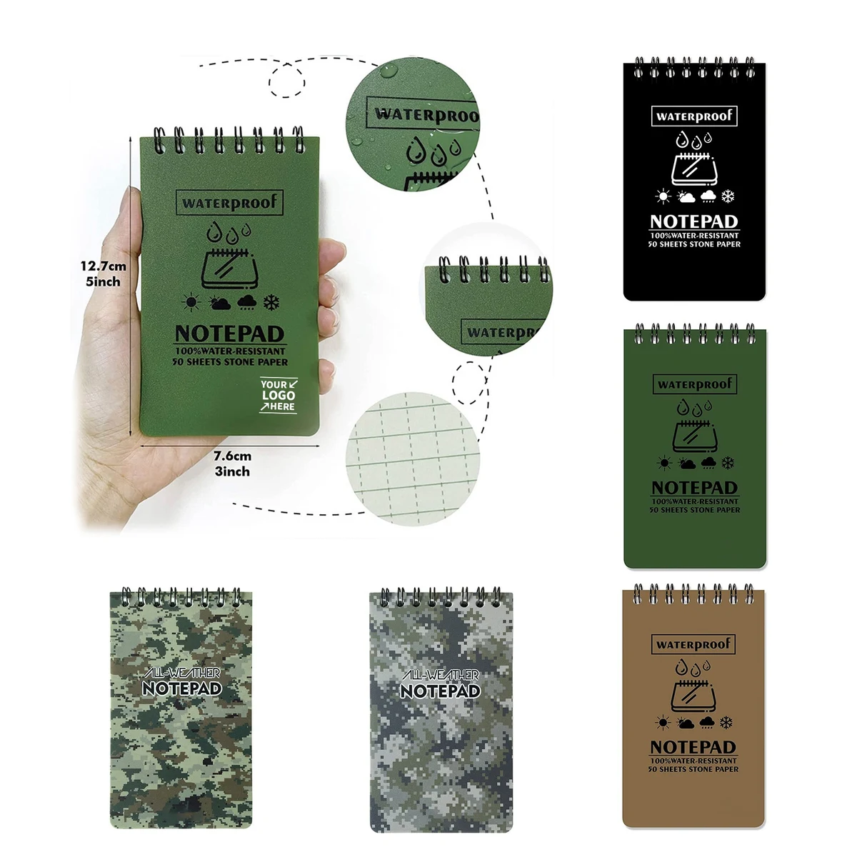 Weatherproof Hard Cover Pocket Notebook 1