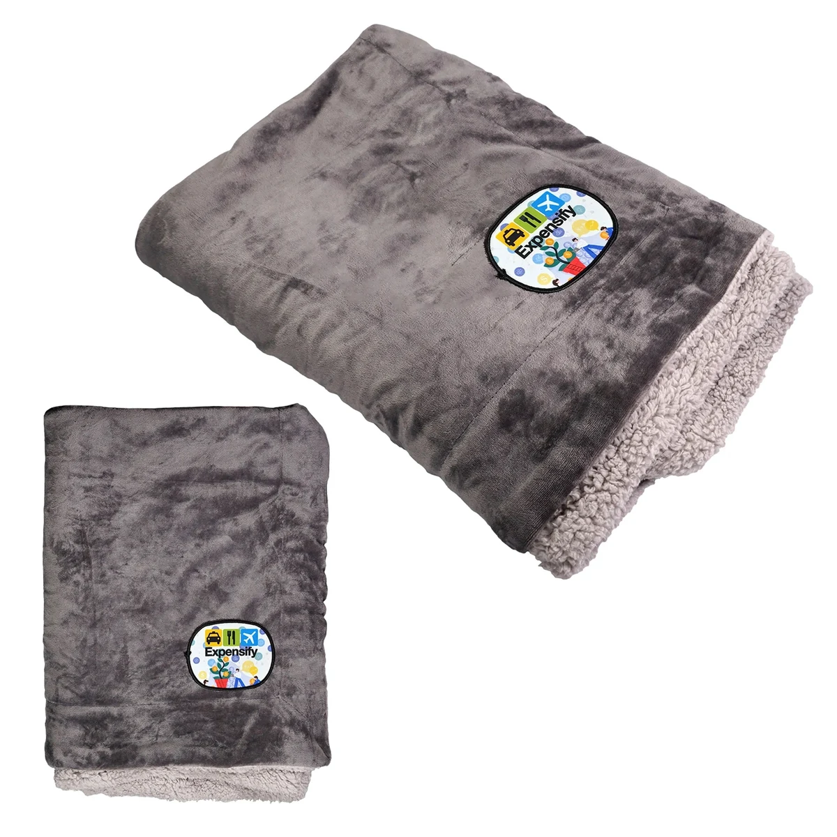 Sherpa Fleece Embroidered Emblem Blanket 1
