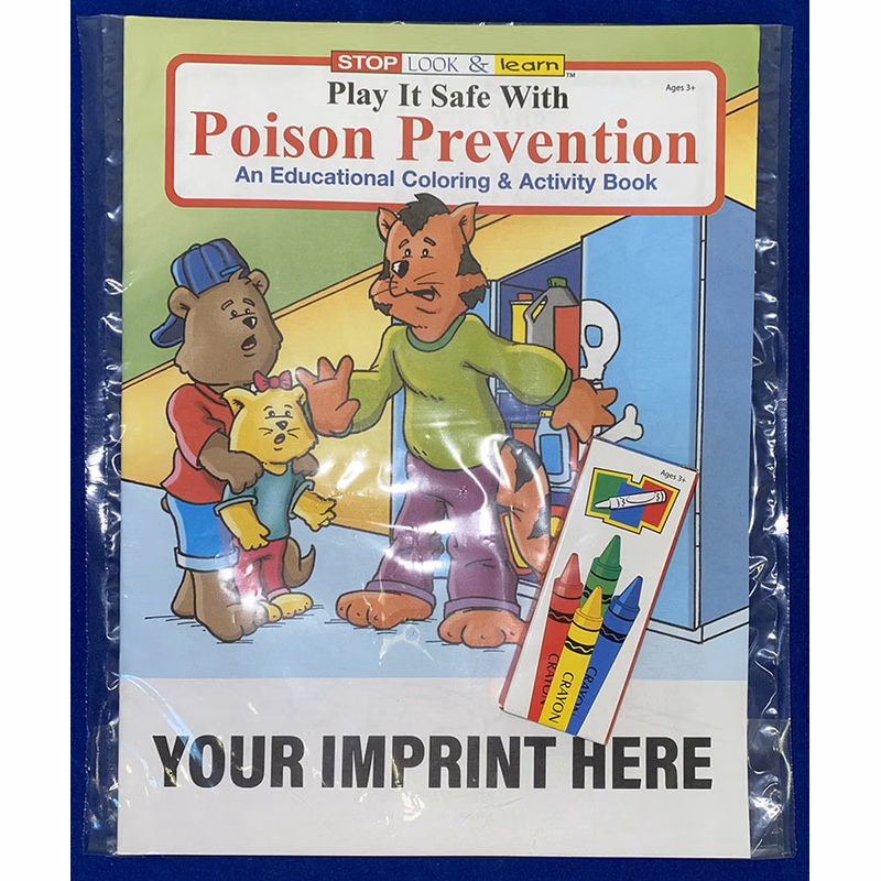 COLORING SET - Play It Safe With Poison Prevention Coloring Book Fun Pack