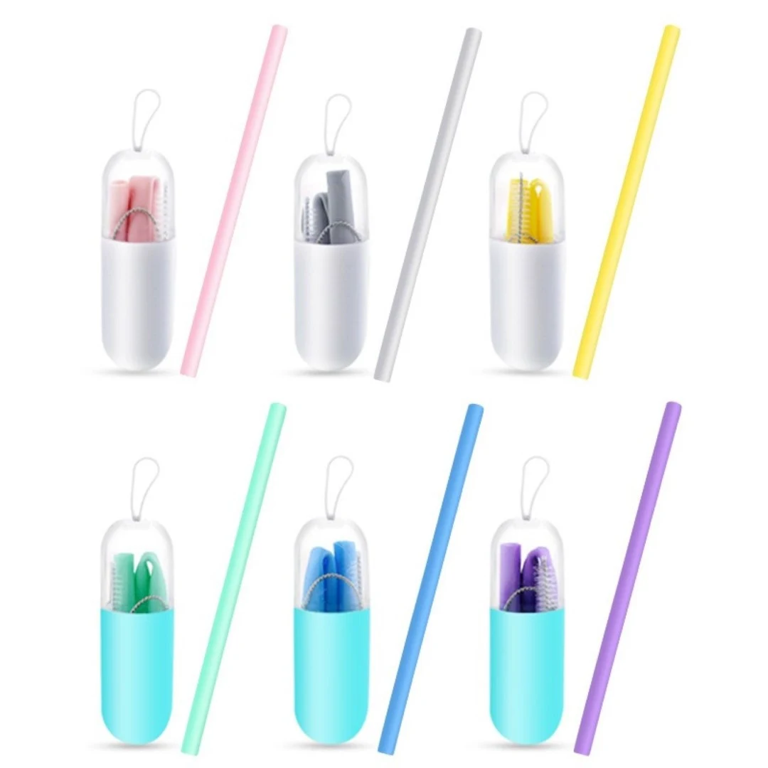 Foldable Silicone Straw In Case 1