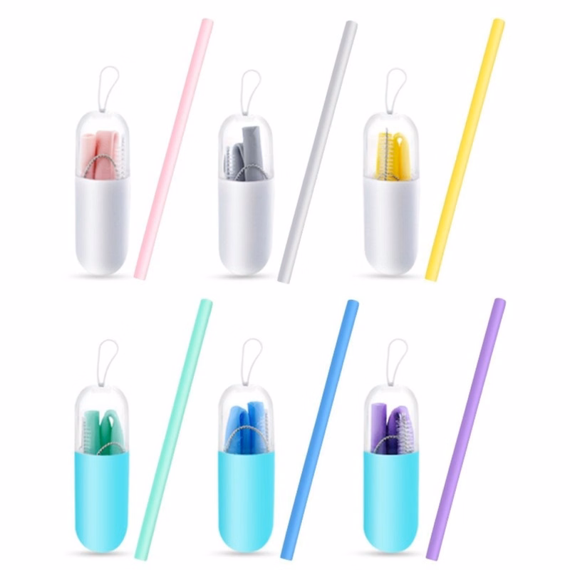 Foldable Silicone Straw In Case