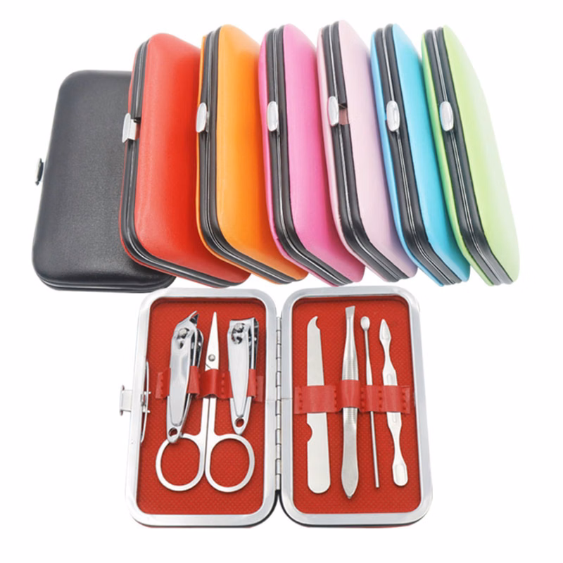 7 Piece Manicure Set In PU Leather Case