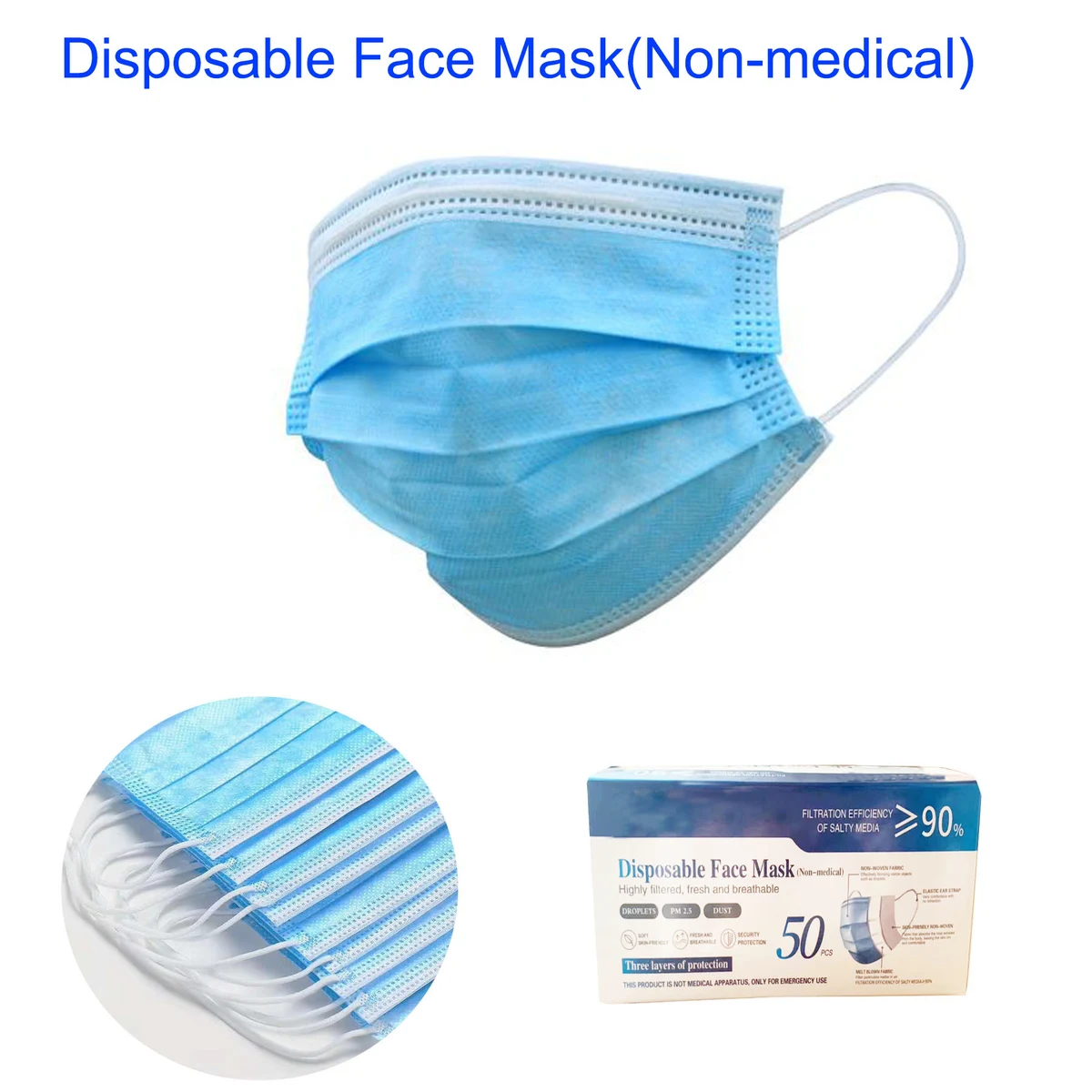 Disposable Face Mask 3 Layers 1