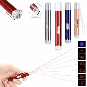 Pet Flashlight With Purple Light And Red Pointer Beam
