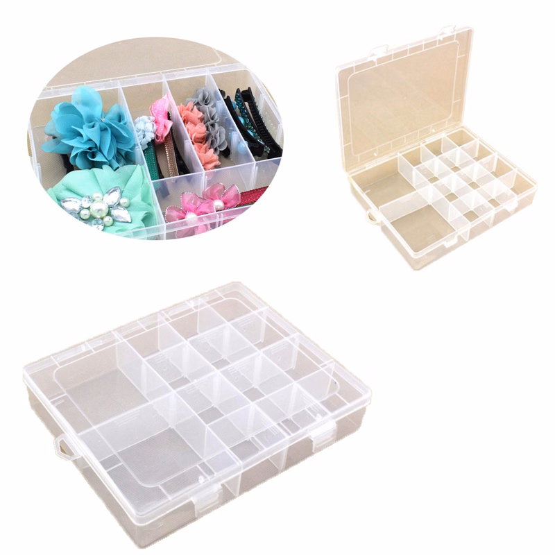 14-cells Detachable Transparent Plastic Storage Box