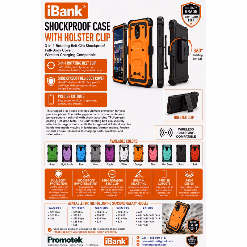 iBank ® Shockproof Case compatible with Galaxy A17/A16/S26/S25/S30