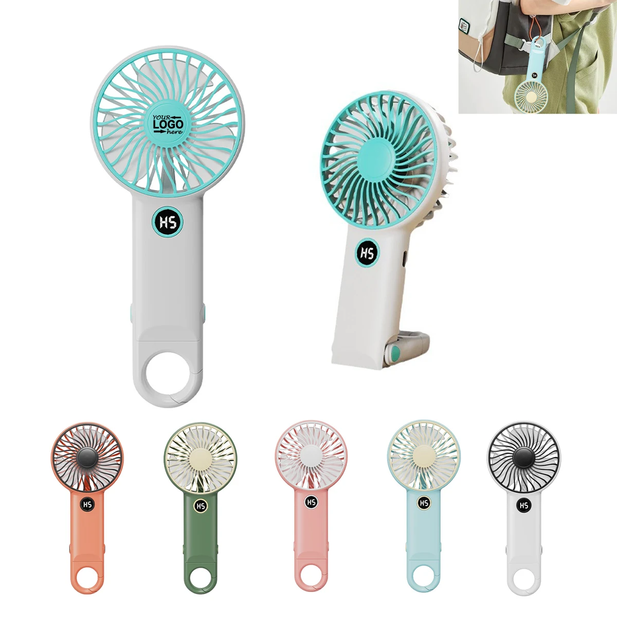 Mini Handheld Carabiner Clip Fan 1
