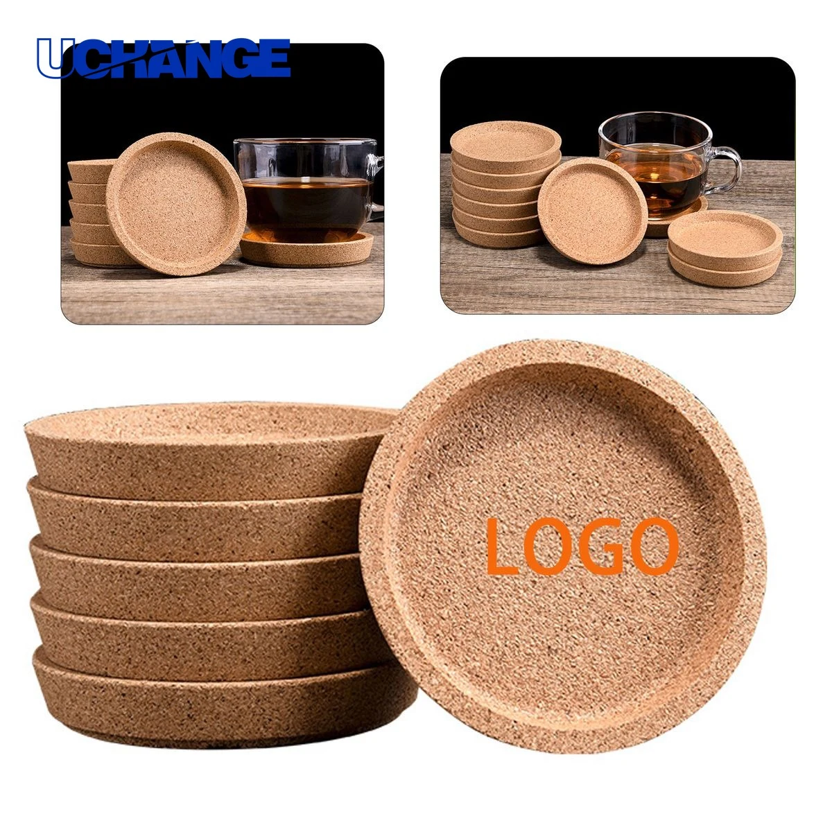 Customizable Round Cork Coaster Mat 1