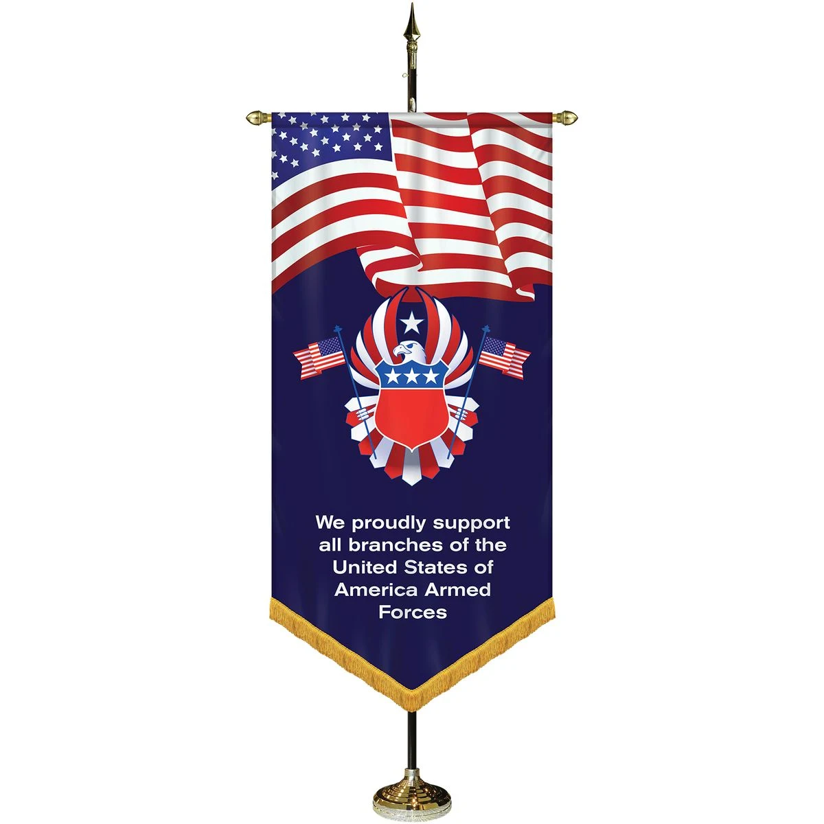 36" x 72" Premium Gonfalon 8' Kit / V-Cut / Fringe 1