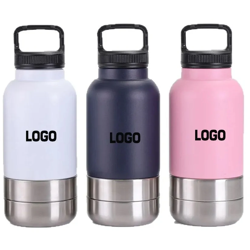 32 oz Insulated Dog Water Bottle with Bowls 1