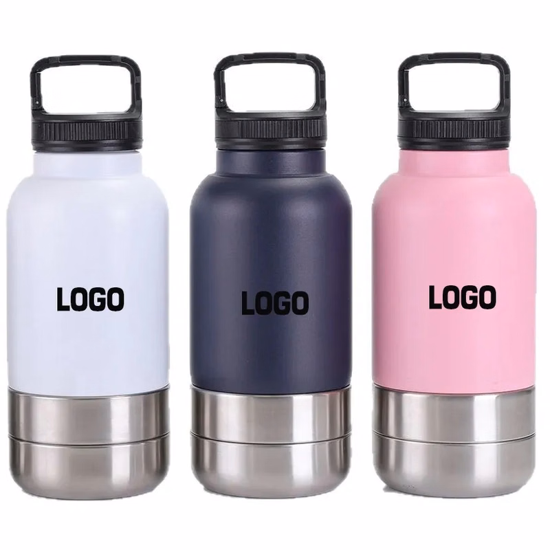 32 oz Insulated Dog Water Bottle with Bowls