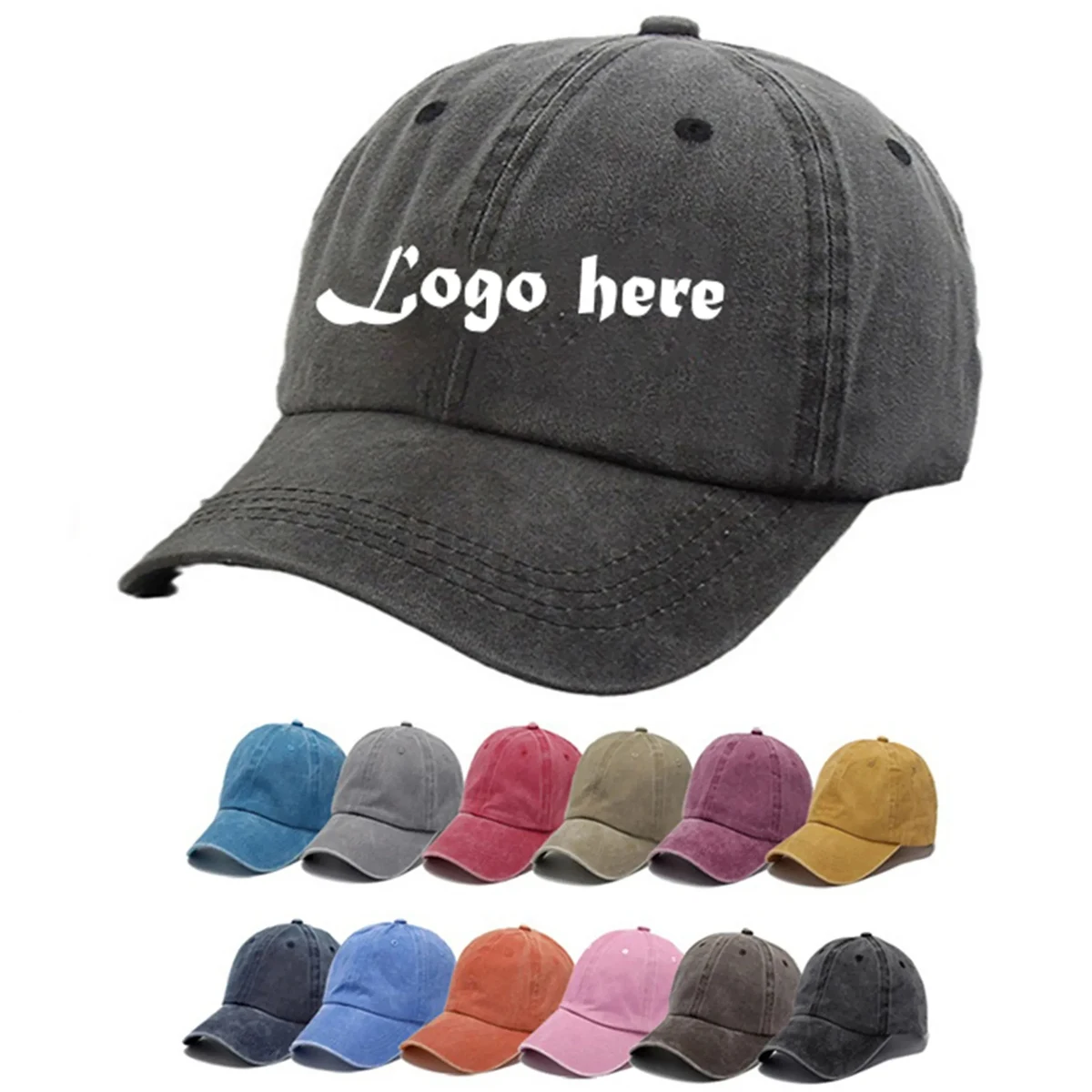 Embroidered Washed Baseball Cap 1