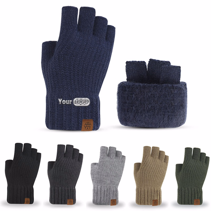 Men's Warm Half-Finger Gloves