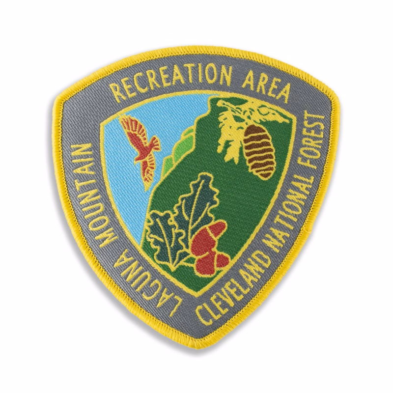 Custom embroidered patch with 90% coverage, twill backing