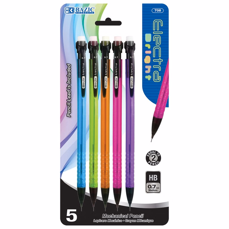 Mechanical Pencils - 0.7 mm Lead 5 Pack