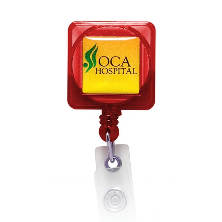 Domed Retractable Badge Holder (Square w/ Alligator Clip) 1