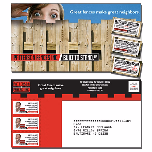 PostCard with 3 Perforated Coupons (10.5x5.5 Square Corners)