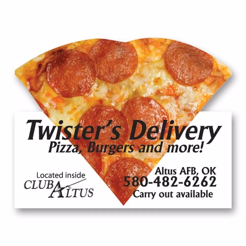USA Made Premium UV Window Micro-Suction Cling Decal (2.4"x 3.06") Pizza Rectangle Shape