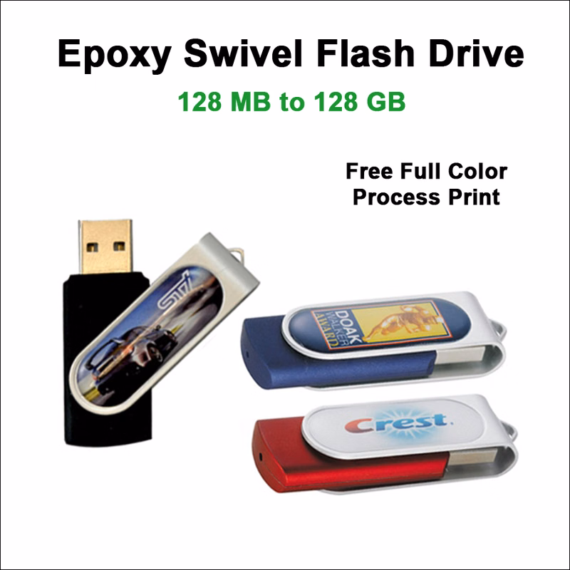Epoxy Swivel Flash Drive / USB - 1 GB
