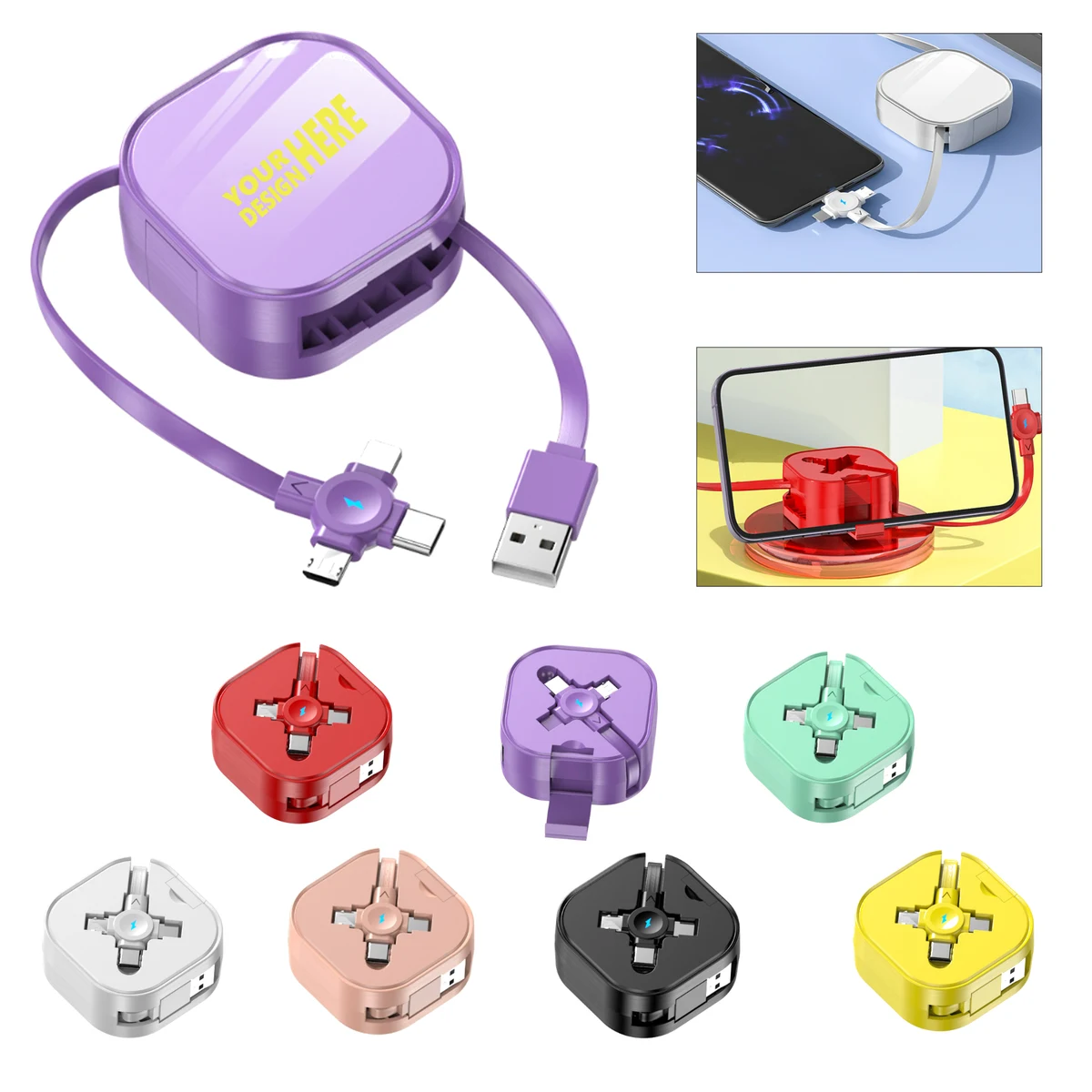 3-in-1 Retractable Portable Data Cable 1