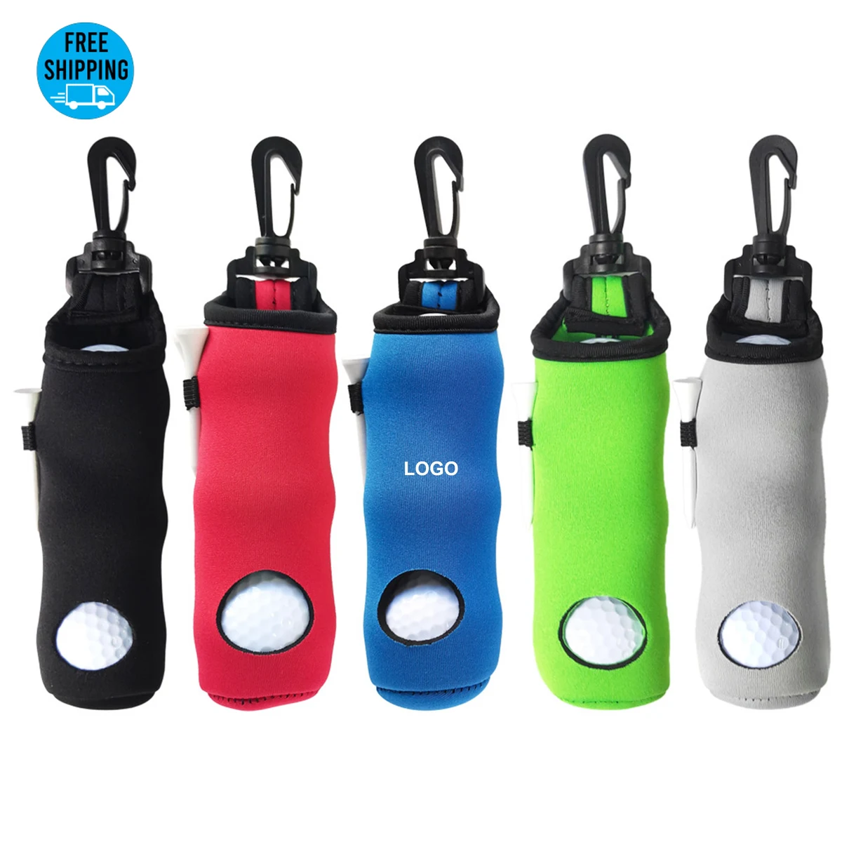 Neoprene Golf Ball Pouch Tee Holder Gift Set 1