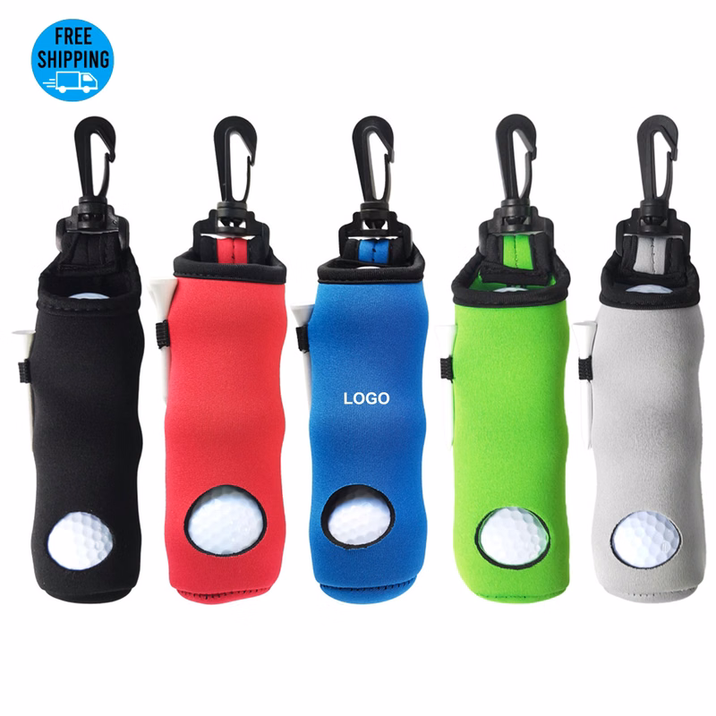 Neoprene Golf Ball Pouch Tee Holder Gift Set