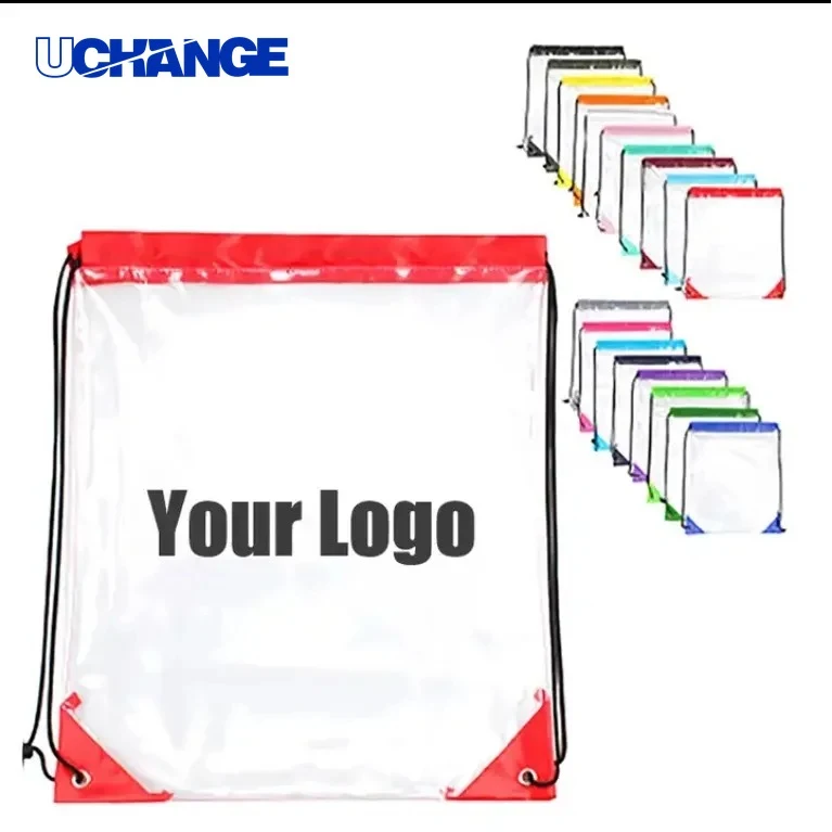 Clear Drawstring Bag Stadium Compliant Lightweight Carry 1