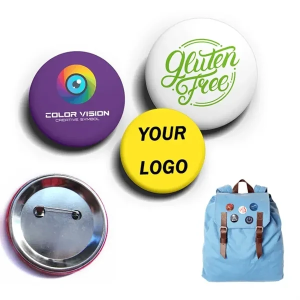 Custom 2.28 inch Full Color Pin Button Badge with Safety Back — Community Building Promo 1