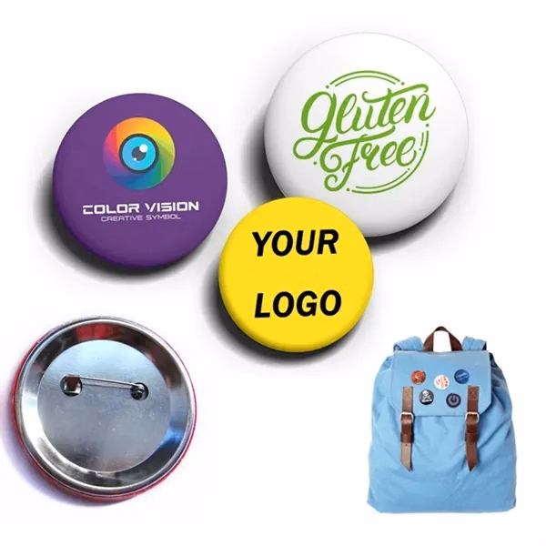 Custom 2.28 inch Full Color Pin Button Badge with Safety Back — Community Building Promo