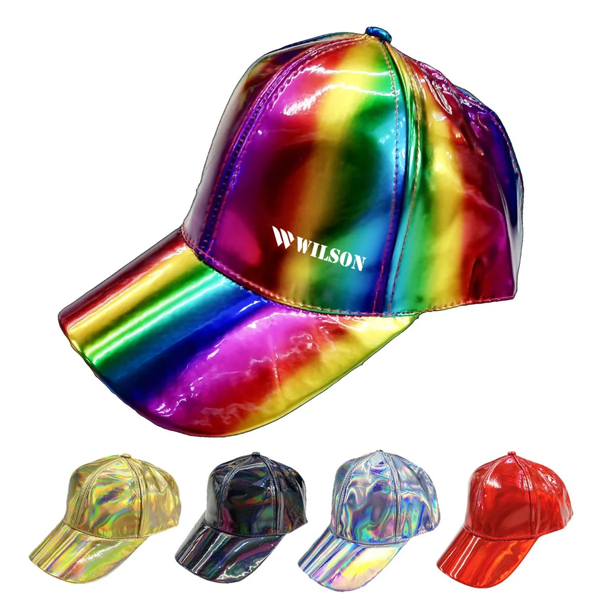 Colorful Patent Leather Baseball Cap 1