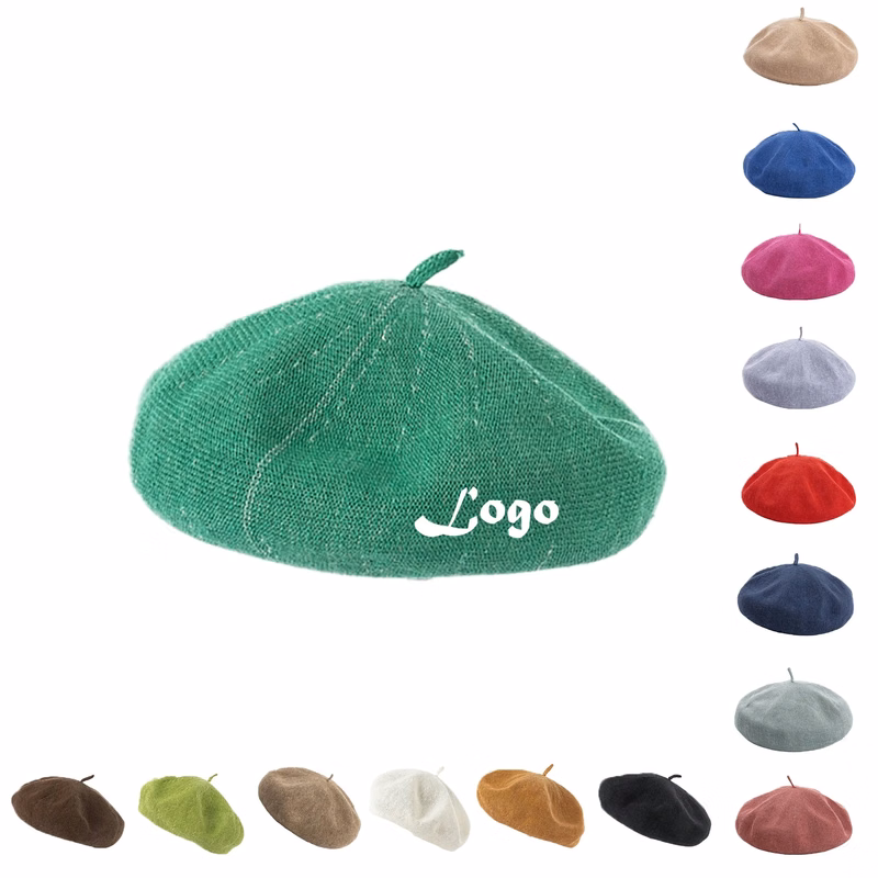 Linen Bright Solid Beret Hat